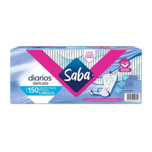 Protector Saba Diarios Delicate Largos 150 pzas